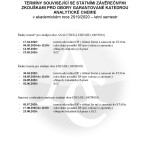 Termíny státních závěrečných zkoušek, LS 2019/2020